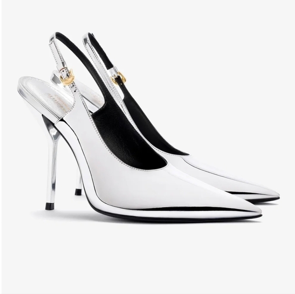 🩶🔹️Larroudé🔹️ x Altuzarra Pump In Silver Specchio - Picture 3 of 5